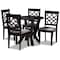 Baxton Studio Alisa Grey Upholstered and Dark Brown Finished Wood 5-Piece Dining Set 172-9728-10900 - alternate 1
